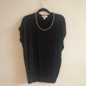 Michael Michael Kors Black Shirt Gold Chain Medium
